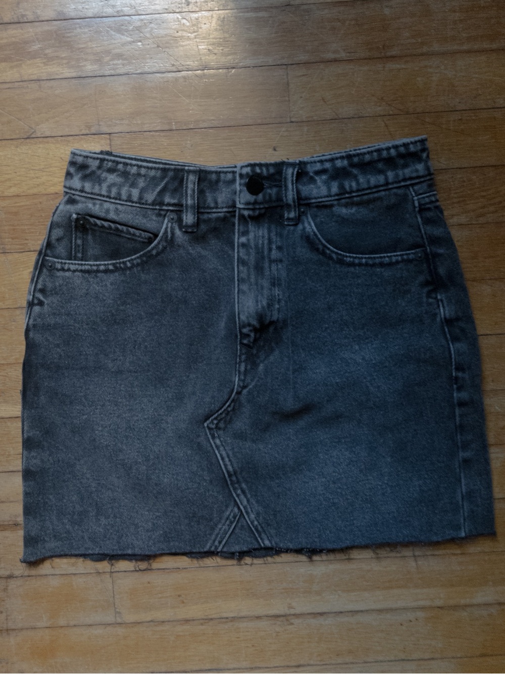 Volcom black jean skirt